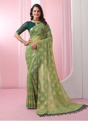 Pista Green Self Woven Cotton Saree | Leemboodi