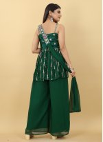 Green Georgette Embroidered Palazzo Salwar Suit
