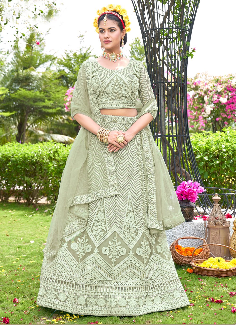 Luxury Designer Pure Silk Bridal Lehenga Choli For Bride India & USA –  Sunasa