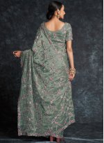 Green Organza Embroidered Classic Sari