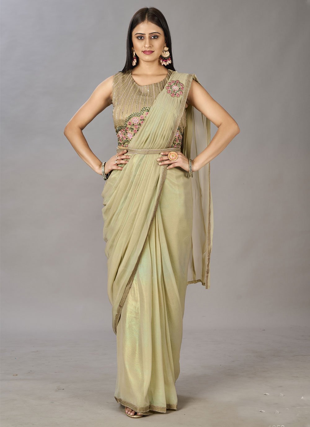 Buy Shimmer Georgette Trendy Saree For Party Online