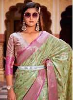 Green Silk Weaving Classic Sari