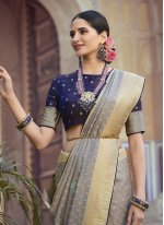 Grey Art Silk Meena Classic Sari
