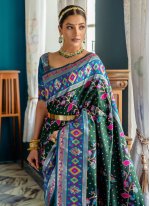Grey Banarasi Silk Woven Classic Saree