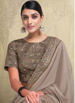 Grey Brasso Embroidered Trendy Sari