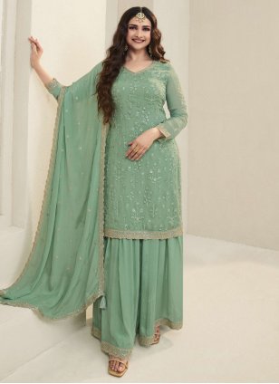 Beautiful Embroidered Georgette Palazzo Suits at Rs.1295/Piece in surat  offer by Neeta Creation