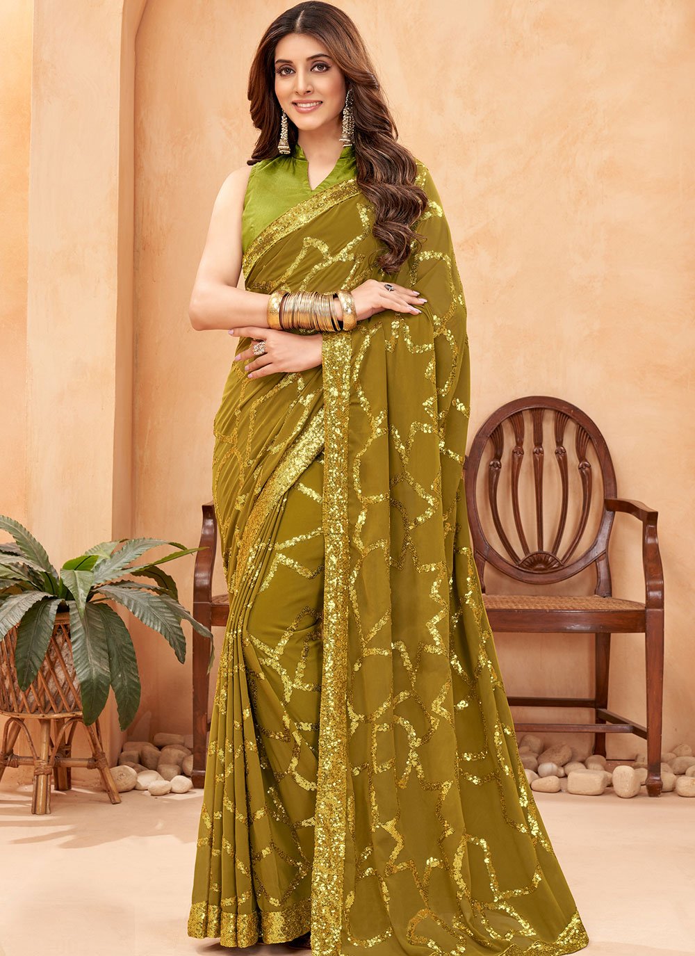 Buy The Chennai Silks Peach Printed Saree With Unstitched Blouse for Women  Online @ Tata CLiQ