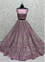 Lavender Net Diamond Work Trendy Lehenga Choli