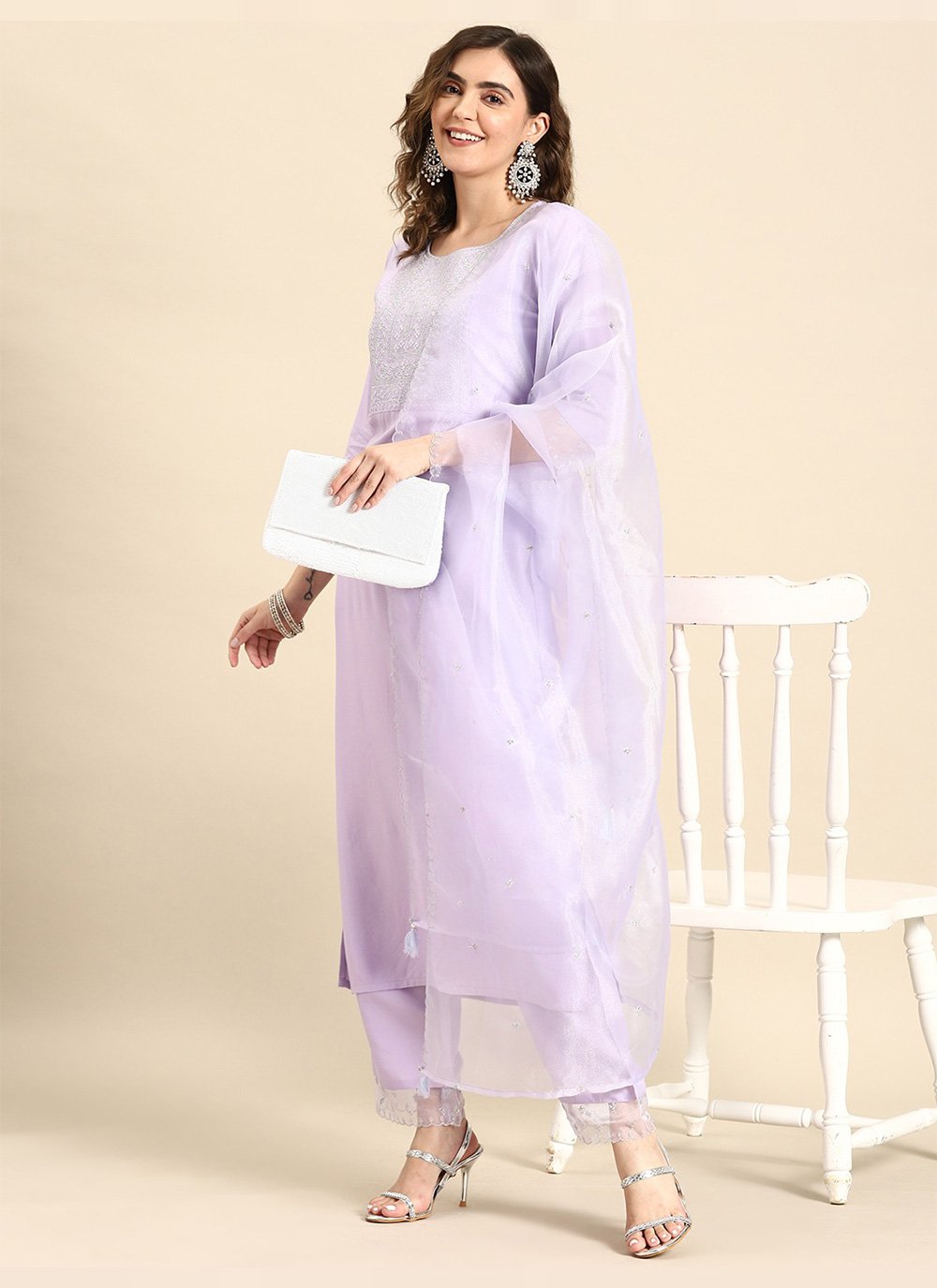 lavender rayon embroidered readymade salwar suits 89667