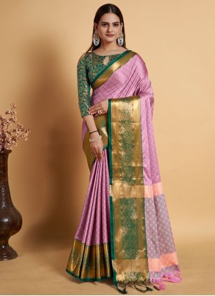 Lavender Silk Weaving Trendy Saree