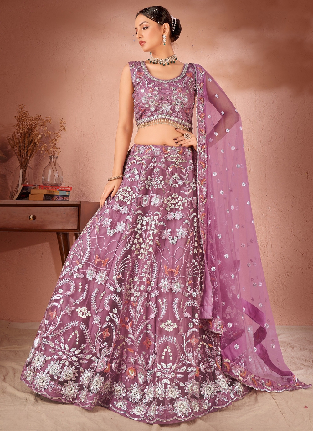 lavender wedding readymade lehenga choli 93896