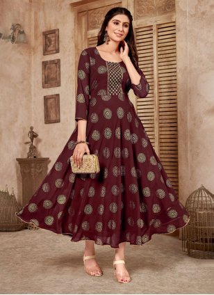 Firozi gown with dupatta - Gowns - Womens Wear
