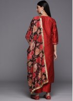 Maroon Silk Blend Embroidered Trendy Salwar Kameez