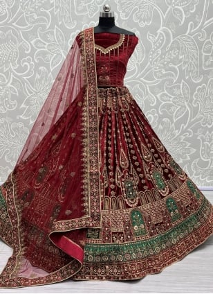 45 Ravishing Maroon Bridal Lehenga designs to swoon over