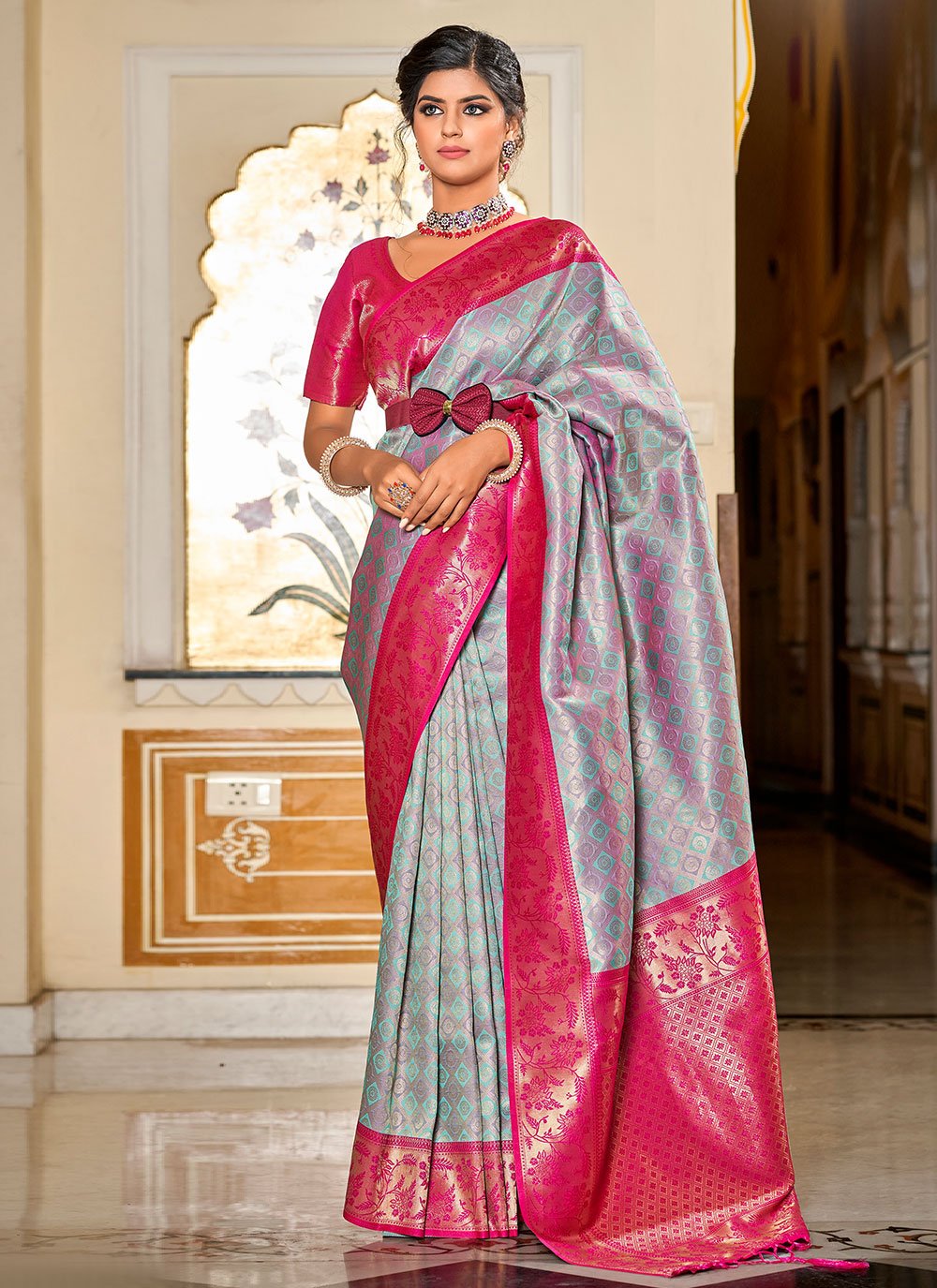 Buy PT'Z Women's Beautiful Banarasi Silk Saree With Blouse Online at Best  Prices in India - JioMart.