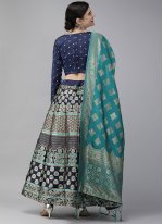 Multi Colour Banglori Silk Jacquard Designer Lehenga Choli for Wedding