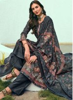Multi Colour Blended Cotton Digital Print Salwar suit