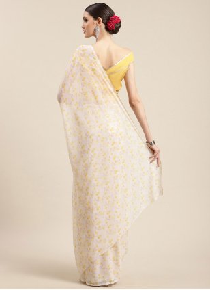 Multi Colour Chiffon Digital Print Contemporary Sari