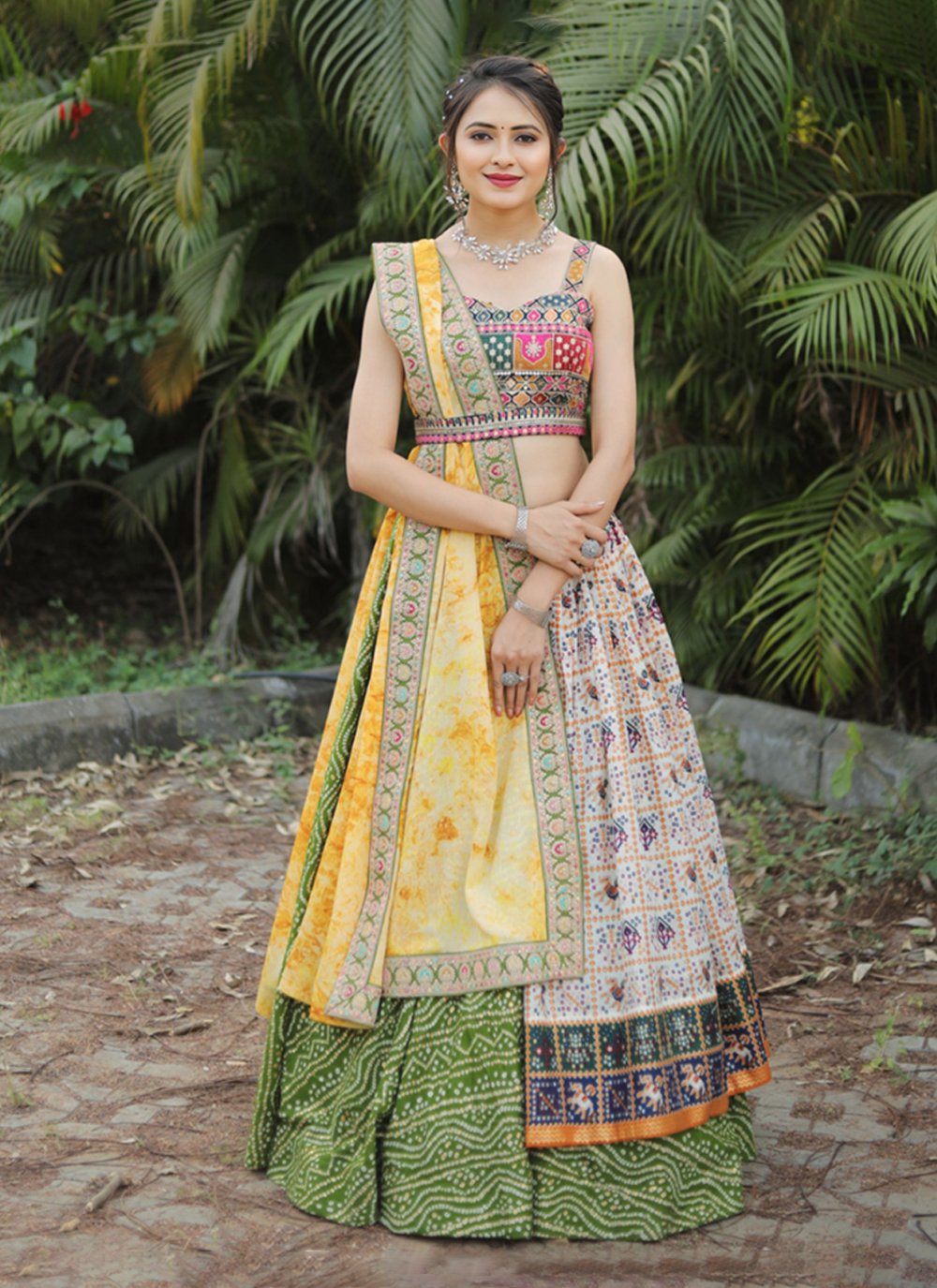 Buy Cream Color Ajmeri Silk Designer Digital Printed Lehenga Choli Online -  LEHV2299 | Appelle Fashion