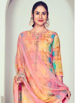 Multi Colour Cotton  Digital Print Salwar suit