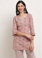 Multi Colour Cotton  Printed Straight Salwar Suit