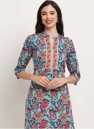 Multi Colour Cotton  Printed Trendy Salwar Suits