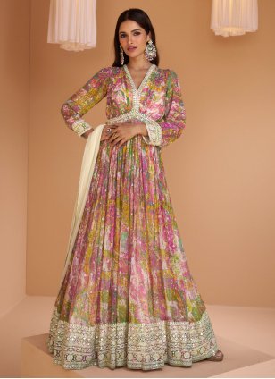 Half Sleeves Ethnic Dabka Handwork Designer Gown at Rs 20000 in New Delhi