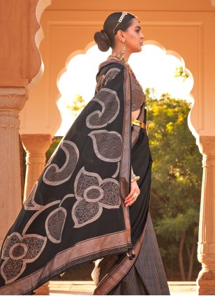 Multi Colour Kanchipuram Silk Printed Designer Sari
