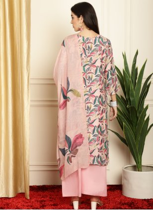 Multi Colour Muslin Digital Print Palazzo Salwar Suit