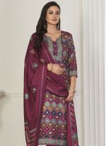 Multi Colour Pashmina Digital Print Salwar suit
