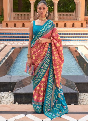 Multi Colour Patola Silk Patola Print Trendy Sari