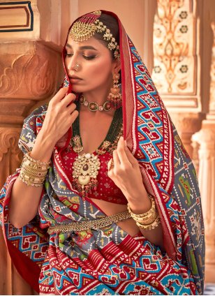 Multi Colour Patola Silk Printed Classic Sari