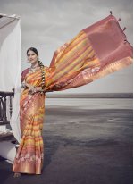 Multi Colour Silk Border Trendy Sari