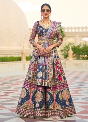 Radiant Blue Lehenga Choli Collection | Zeel Clothing | Color: Blue