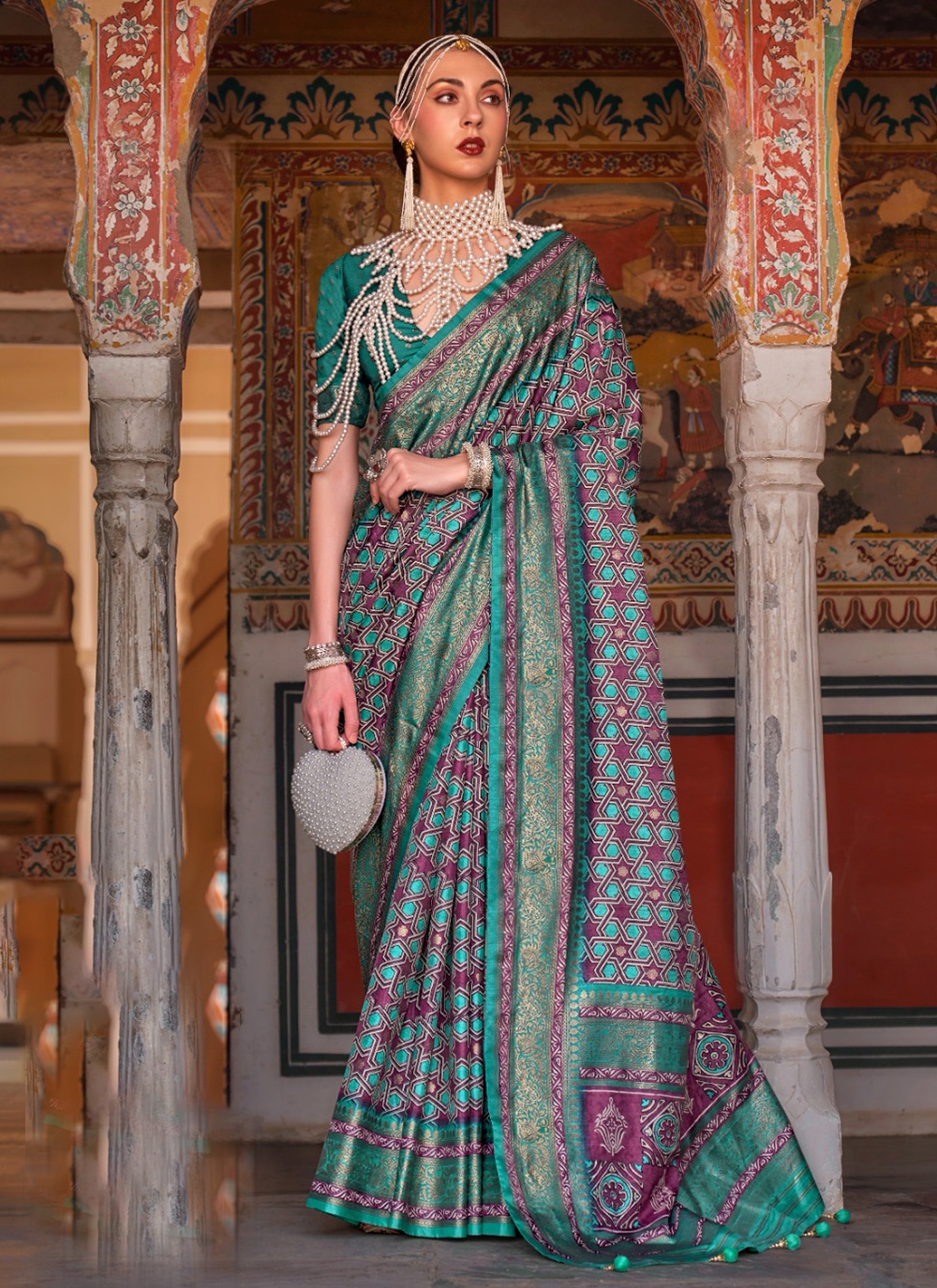 Double Colour Saree - Buy Double Colour Saree online in India