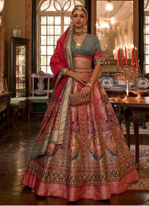 Buy Red Sabyasachi Wedding Lehenga Choli Bridal Lehenga for Women Indian  Dress Designer Lehenga Skirt Partywear Lehenga Blouse Crop Top Lehenga  Online in India - Etsy