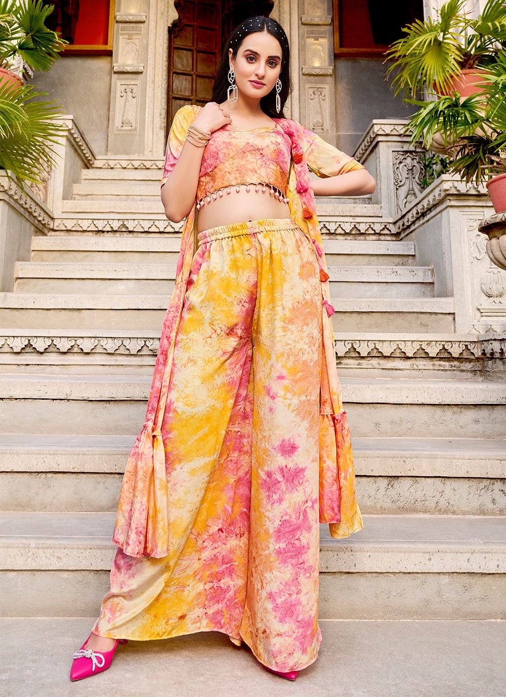 Red Wedding Banarasi Art Silk Palazzo Suit Salwar Pants – ShreeFashionWear