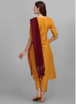 Mustard Cotton  Embroidered Salwar suit