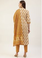 Mustard Cotton  Printed Salwar suit