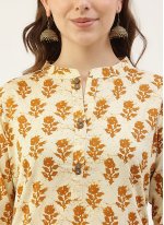 Mustard Cotton  Printed Salwar suit