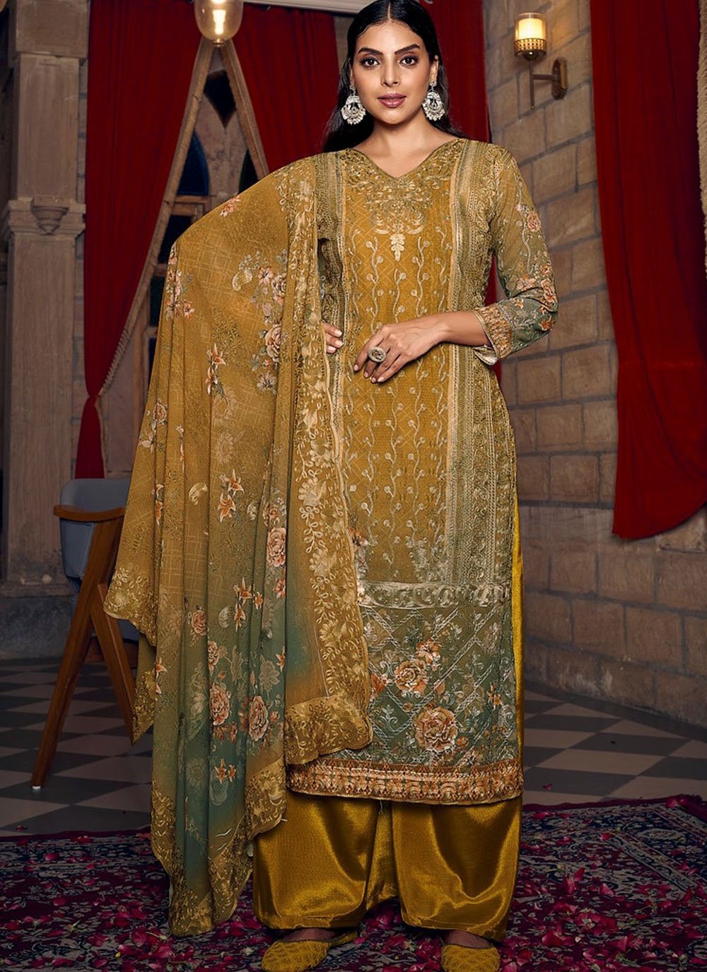 Mustard top pakistani dresses