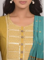 Mustard Rayon Dangler Readymade Salwar Suits