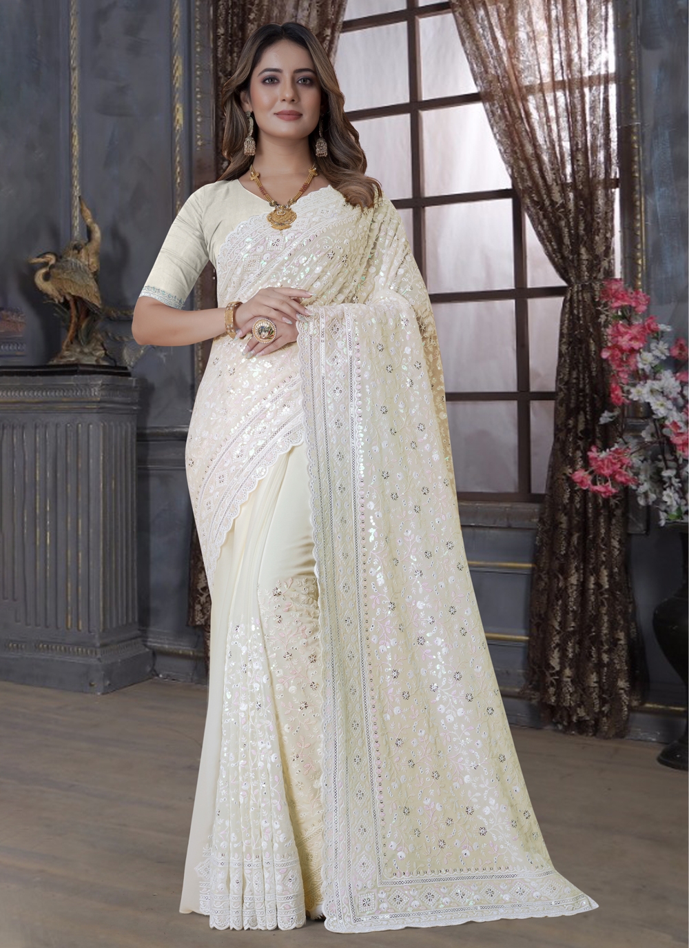 White Saree -  Canada