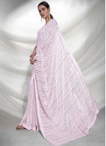 Off White Georgette Embroidered Trendy Saree