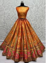 Orange Banarasi Silk Diamond Work Trendy Ghagra Choli