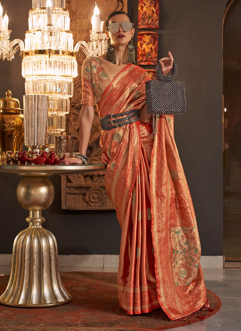 Kalyan Silks  Pure silk sarees, Party wear sarees, Indian silk sarees