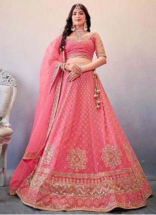 Light Green and Pink Net BollywoodLehenga Choli | Indian wedding dress,  Indian dresses, Indian outfits