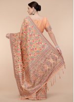 Orange Silk Blend Woven Designer Traditional Sari