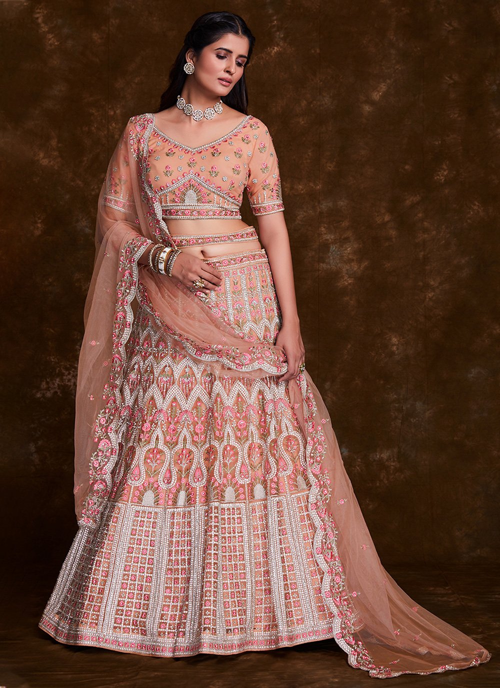 Bridal Lehenga Net Fabric, Width: 46 Inch at best price in Surat | ID:  22491684662
