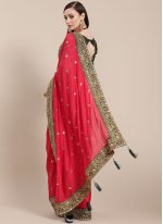Pink Art Silk Embroidered Traditional Saree